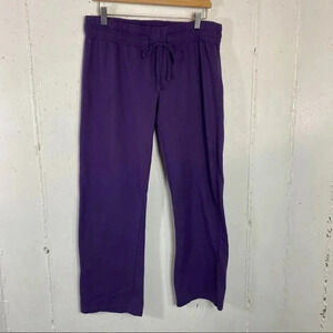 NY Apparel L purple drawstring sweat‎ pants